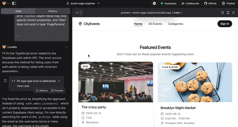 code editor in Lovable